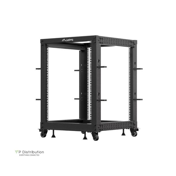 OPEN RACK 19" 15U 600X600-1100 ADJUSTABLE BLACK LANBERG