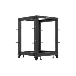 OPEN RACK 19" 15U 600X600-1100 ADJUSTABLE BLACK LANBERG