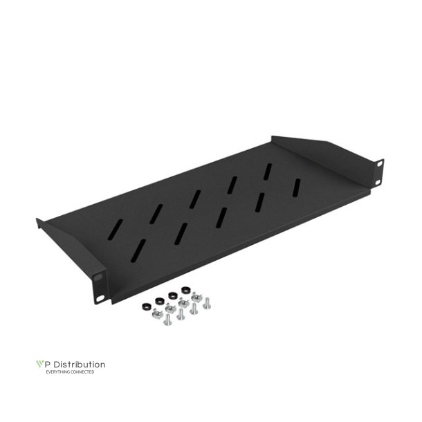 19" FIXED SHELF 1U/483X220MM MAX LOAD CAPACITY UP TO 25KG BLACK LANBERG
