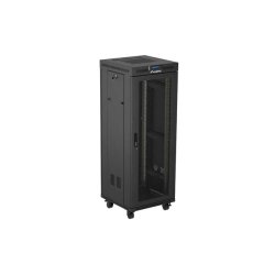 RACK CABINET 19" FREE-STANDING 32U/600X600 (FLAT PACK) WITH MESH DOOR LCD BLACK LANBERG