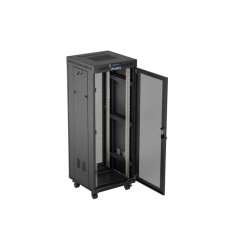 RACK CABINET 19" FREE-STANDING 32U/600X600 (FLAT PACK) WITH MESH DOOR LCD BLACK LANBERG