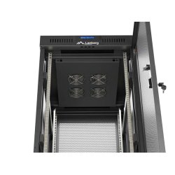 RACK CABINET 19" FREE-STANDING 32U/600X800 (FLAT PACK) WITH MESH DOOR LCD BLACK LANBERG