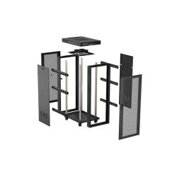 RACK CABINET 19" FREE-STANDING 32U/600X800 (FLAT PACK) WITH MESH DOOR LCD BLACK LANBERG