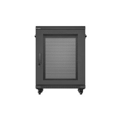 RACK CABINET 19" FREE-STANDING 15U/600X600 (FLAT PACK) WITH MESH DOOR BLACK LANBERG