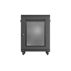 RACK CABINET 19" FREE-STANDING 15U/600X600 (FLAT PACK) WITH MESH DOOR BLACK LANBERG