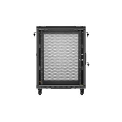 RACK CABINET 19" FREE-STANDING 15U/600X600 (FLAT PACK) WITH MESH DOOR BLACK LANBERG
