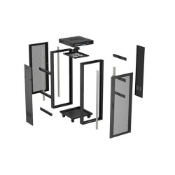 RACK CABINET 19" FREE-STANDING 37U/600X600 (FLAT PACK) WITH MESH DOOR LCD BLACK LANBERG