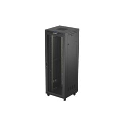 RACK CABINET 19" FREE-STANDING 47U/800X800 (FLAT PACK) WITH MESH DOOR LCD BLACK LANBERG