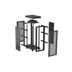 RACK CABINET 19" FREE-STANDING 32U/600X1000 (FLAT PACK) WITH MESH DOOR LCD BLACK LANBERG