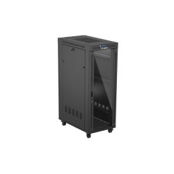 RACK CABINET 19" FREE-STANDING 32U/600X1000 (FLAT PACK) WITH GLASS DOOR LCD BLACK LANBERG