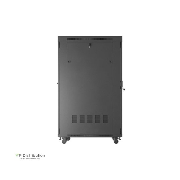 RACK CABINET 19" FREE-STANDING 32U/600X1000 (FLAT PACK) WITH GLASS DOOR LCD BLACK LANBERG