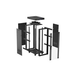 RACK CABINET 19" FREE-STANDING 32U/600X1000 (FLAT PACK) WITH GLASS DOOR LCD BLACK LANBERG