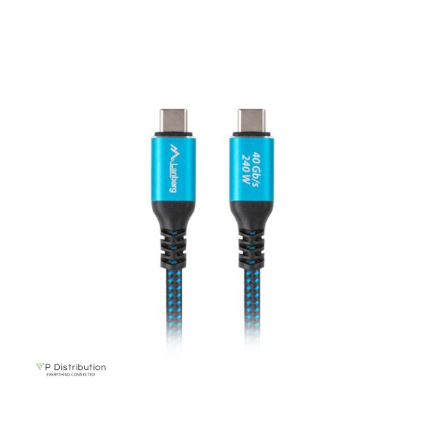 USB-C M/M 4.0 CABLE 0.5M 240W 8K 60HZ BLACK-BLUE LANBERG