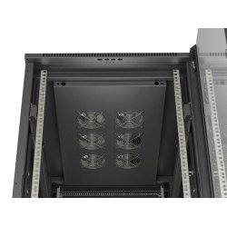 RACK CABINET 19" FREE-STANDING 22U/600X1000 (FLAT PACK) WITH GLASS DOOR BLACK LANBERG