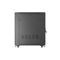 RACK CABINET 19" FREE-STANDING 22U/600X1000 (FLAT PACK) WITH MESH DOOR BLACK LANBERG