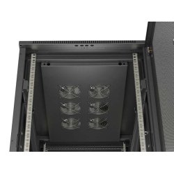 RACK CABINET 19" FREE-STANDING 22U/600X1000 (FLAT PACK) WITH MESH DOOR BLACK LANBERG