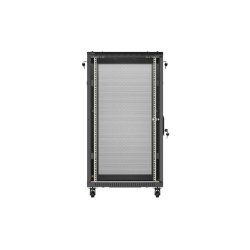 RACK CABINET 19" FREE-STANDING 22U/600X1000 (FLAT PACK) WITH MESH DOOR BLACK LANBERG