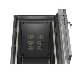 RACK CABINET 19" FREE-STANDING 22U/600X1200 (FLAT PACK) WITH GLASS DOOR BLACK LANBERG