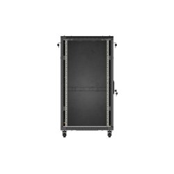 RACK CABINET 19" FREE-STANDING 22U/600X1200 (FLAT PACK) WITH GLASS DOOR BLACK LANBERG