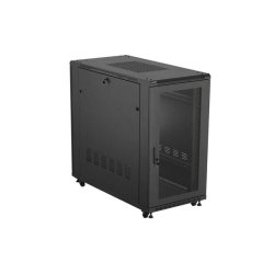 RACK CABINET 19" FREE-STANDING 22U/600X1200 (FLAT PACK) WITH MESH DOOR BLACK LANBERG