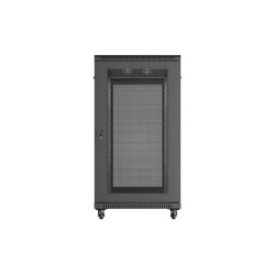RACK CABINET 19" FREE-STANDING 22U/600X1200 (FLAT PACK) WITH MESH DOOR BLACK LANBERG