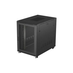 RACK CABINET 19" FREE-STANDING 22U/800X1200 (FLAT PACK) WITH MESH DOOR BLACK LANBERG