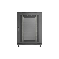 RACK CABINET 19" FREE-STANDING 22U/800X1200 (FLAT PACK) WITH MESH DOOR BLACK LANBERG