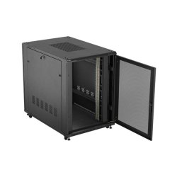 RACK CABINET 19" FREE-STANDING 22U/800X1200 (FLAT PACK) WITH MESH DOOR BLACK LANBERG