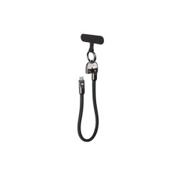 USB-C M/M LANYARD / KEYCHAIN CABLE 0.3M 240W BLACK LANBERG