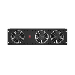 VERTICAL VENTILATION PANEL 19" 3U FOR RACK THREE FANS 230V BLACK LANBERG
