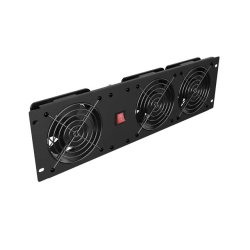 VERTICAL VENTILATION PANEL 19" 3U FOR RACK THREE FANS 230V BLACK LANBERG