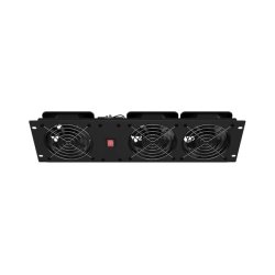 VERTICAL VENTILATION PANEL 19" 3U FOR RACK THREE FANS 230V BLACK LANBERG