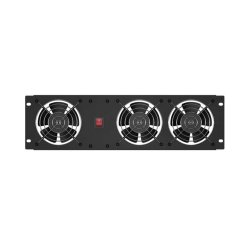 VERTICAL VENTILATION PANEL 19" 3U FOR RACK THREE FANS 230V BLACK LANBERG