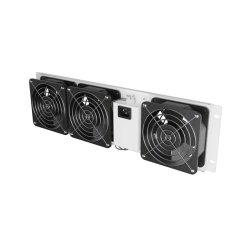 VERTICAL VENTILATION PANEL 19" 3U FOR RACK THREE FANS 230V GREY LANBERG