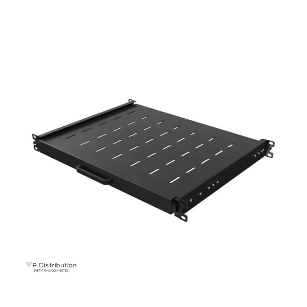 SLIDING SHELF FOR 19" RACK CABINETS 350MM BLACK LANBERG (1U/445X350MM, LOAD CAPACITY UP TO 35KG)