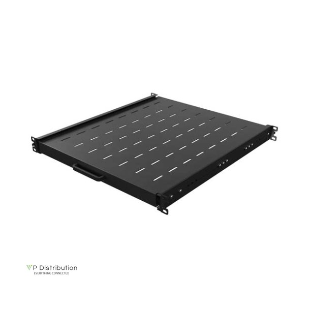 SLIDING SHELF FOR 19" RACK CABINETS 500MM BLACK LANBERG (1U/445X500MM, LOAD CAPACITY UP TO 35KG)