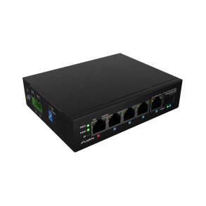 SWITCH LANBERG ILFE-4P-1GE-1S-90 POE 1XBT 3XAT SFP/ETH DIN UNMANAGMENT FAST ETHERNET
