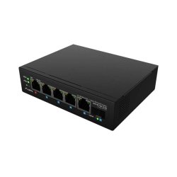 SWITCH LANBERG ILFE-4P-1GE-1S-90 POE 1XBT 3XAT SFP/ETH DIN UNMANAGMENT FAST ETHERNET