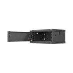 RACK CABINET 19" WALL-MOUNT 4U/600X450 (FLAT PACK) WITH METAL DOOR BLACK LANBERG