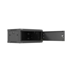 RACK CABINET 19" WALL-MOUNT 4U/600X450 (FLAT PACK) WITH METAL DOOR BLACK LANBERG