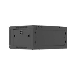 RACK CABINET 19" WALL-MOUNT 4U/600X450 (FLAT PACK) WITH METAL DOOR BLACK LANBERG