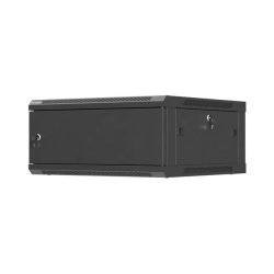 RACK CABINET 19" WALL-MOUNT 4U/600X600 (FLAT PACK) WITH METAL DOOR BLACK LANBERG
