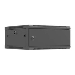RACK CABINET 19" WALL-MOUNT 4U/600X600 (FLAT PACK) WITH METAL DOOR BLACK LANBERG