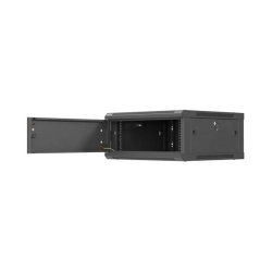 RACK CABINET 19" WALL-MOUNT 4U/600X600 (FLAT PACK) WITH METAL DOOR BLACK LANBERG