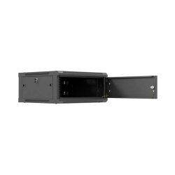 RACK CABINET 19" WALL-MOUNT 4U/600X600 (FLAT PACK) WITH METAL DOOR BLACK LANBERG