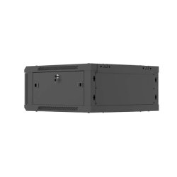 RACK CABINET 19" WALL-MOUNT 4U/600X600 (FLAT PACK) WITH METAL DOOR BLACK LANBERG