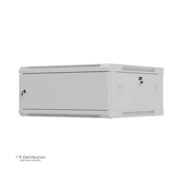 RACK CABINET 19" WALL-MOUNT 4U/600X600 (FLAT PACK) WITH METAL DOOR GREY LANBERG