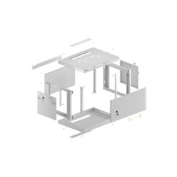 RACK CABINET 19" WALL-MOUNT 4U/600X600 (FLAT PACK) WITH METAL DOOR GREY LANBERG