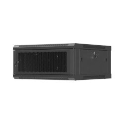 RACK CABINET 19" WALL-MOUNT 4U/600X600 (FLAT PACK) WITH PERFORATED DOOR BLACK LANBERG