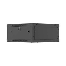 RACK CABINET 19" WALL-MOUNT 4U/600X600 (FLAT PACK) WITH PERFORATED DOOR BLACK LANBERG